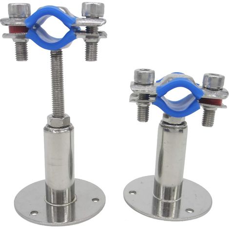 Lot de 2 Supports de tuyau, Acier inoxydable, Réglable 50-100mm, Diamètre 15-19mm, Intérieur Extérieur