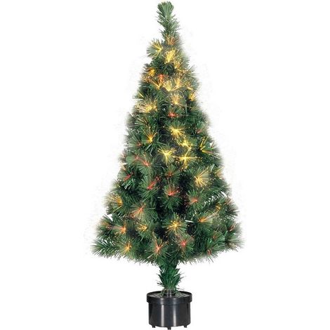 TrAdE Shop Traesio - Albero Di Natale Fibra Ottica 60cm 60 Punte Multicolore Colore Verde - (1/2)