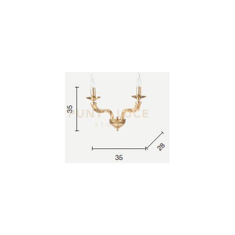 APPLIQUE VILLA 2 LUCI OTTANIO E CROMO ATTACCO E14