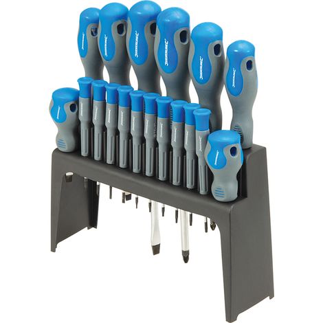 Weichgriff Schraubendreher Set 18-tlg. mit Halterung (1/5)
