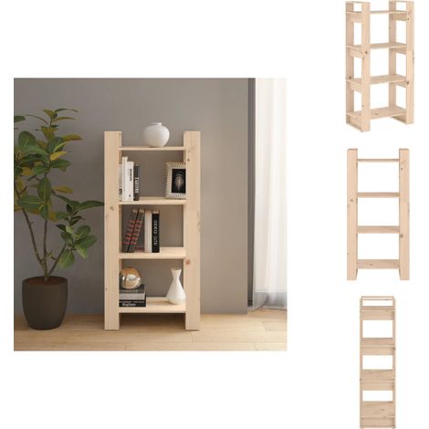 Bibliothèque/Séparateur de pièce 60x35x125 cm Bois massif - Bibliothèque - Bibliothèque En Bois - Meuble Rangement - Séparateur De Pièce - Étagère (1/5)