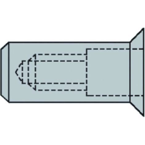 Gesipa CAP-Blindnietmuttern Alu Senkkopf M 6 x 9 x 25 100 Stk (1/2)