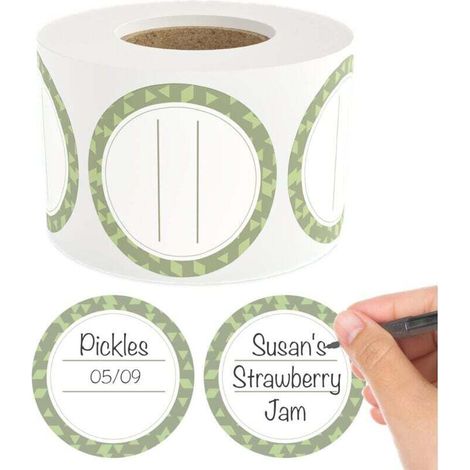Étiquettes solubles pour conserves (lot de 500 pièces) : 5,1 cm (2 po), adaptables à bocaux/pots de confiture maison, utilisables comme étiquettes alimentaires