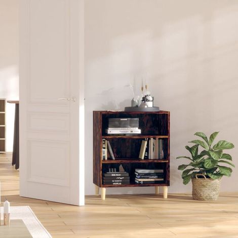 Buffet Chêne Fumé 57 x 35 x 70 cm En Bois D'ingénierie, 3 Étagères (1/4)