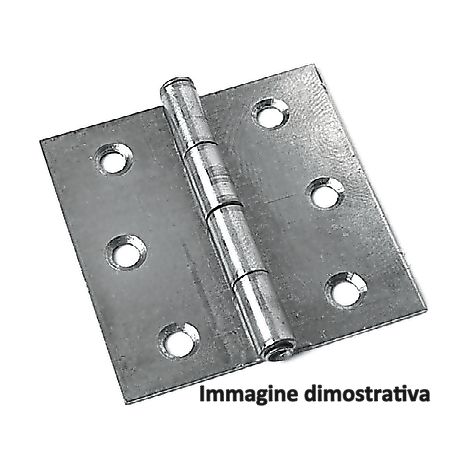 CERNIERA SEMILARGA CON PERNO FISSO ACCIAIO ZINCATO 80X60 MM PZ 2