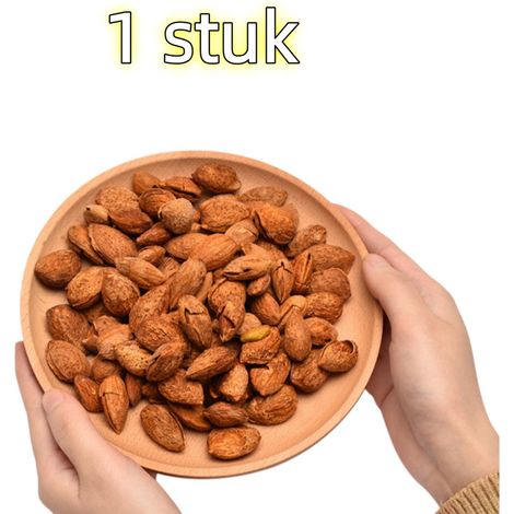Stück – Tablett – Rundes Holztablett – Schale für Trockenfrüchte – Für den Hausgebrauch, ideal für Desserts und Trockenfrüchte – 18 cm x 18 cm – Braun (1/5)