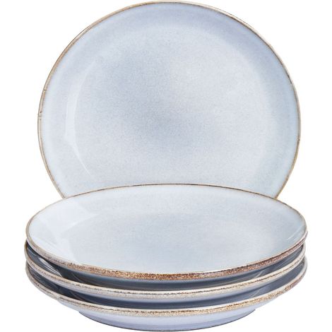 Set of 4 Side Plates JUNIPER Stoneware Light Blue (1/5)
