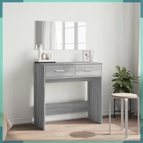 840707 Coiffeuse avec miroir sonoma gris 80x39x80 cm (1/5)