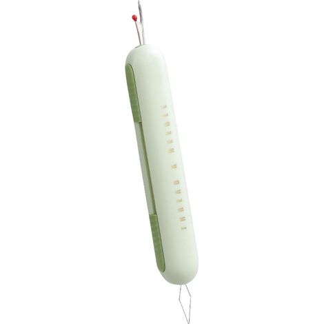 Retrait de fil - 2-en-1 Enfile-aiguille - Retrait de couture - Outil de couture - Vert - Plastique + Acier - 10,51,8 cm - Outil spécial pour la couture à la main - Tireur de fil multifonctionnel - Gad (1/5)