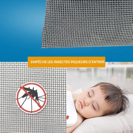 NeatiEase DIY Moustiquaire magnétique aimantée réglable pour fenêtre - Max 100 x 130 cm - Sans perçage, Peut être coupé - Facile à installer（Cadre blanc,toile grise） (1/4)