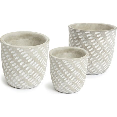 Set 3 Vaso Decorativo Moderno Per Fiori In Cemento Design Modello Mark (1/3)