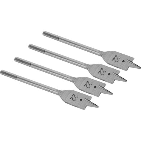 Jeu de 4 mèches plates à bois en acier haute carbone, forets à langue d'aspic 22mm pour perçage menuiserie (1/5)