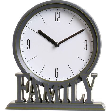 Bardusch-Horloge table familiale grise – sans tic-tac – facile lecture – salle de bain/ferme/bureau/loft (1/4)