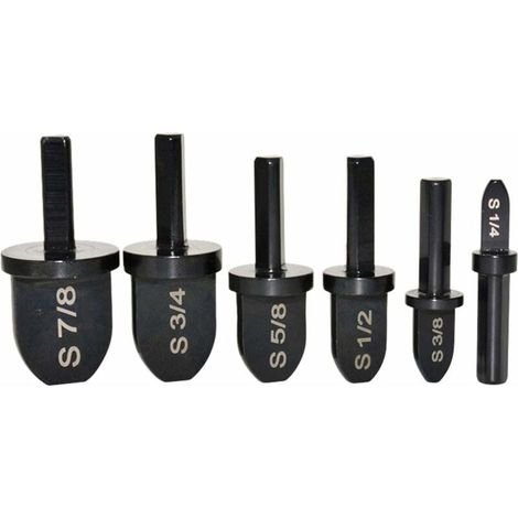Lot de 6 forets à sertir avec embouts 1/4" 3/8" 1/2" 5/8" 3/4" 7/8", extenseur de tuyau en cuivre pour tournevis, outil de sertissage multifonction pour tuyau en cuivre, roulement portable Acier (1/5)