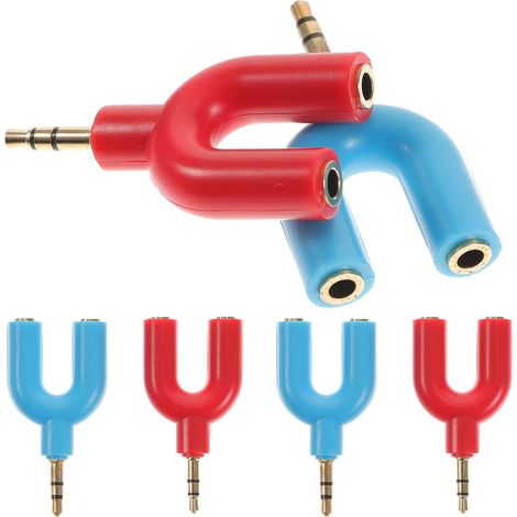 Lot de 6 Répartiteurs de Casque Audio 1 vers 2 Ports 3,5mm en Cuivre Léger de U pour Casque et Ordinateur Portable (1/5)