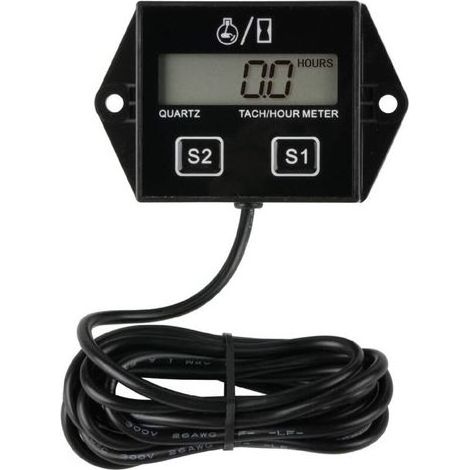 Digitaler Drehzahlmesser mit Betriebsstundenzähler – Genauigkeit 0,1 h – Anzeige bis zu 25.000 U/min – Wasserdicht gemäß IP65 – Für Rasenmäher, Generatoren, Traktoren (1/5)