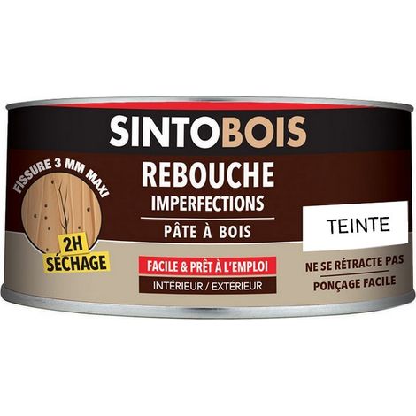 Sinto – Pâte à bois chêne foncé 250 g – Rebouche trous et fissures – Séchage rapide 2H – Pour bois dur et intérieur/extérieur