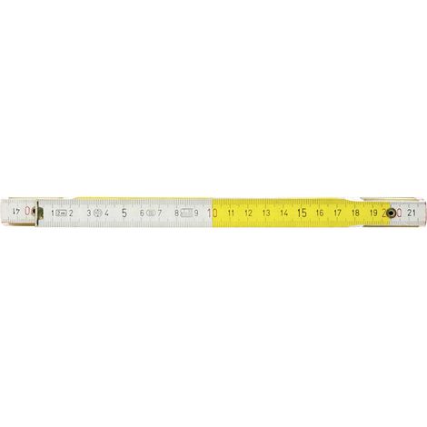 Metro pieghevole in legno,bianco/giallo,2m