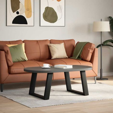 vidaXL Coffee Table Legs U-Shaped 2 pcs Black 60x(42-43) cm Steel (1/5)