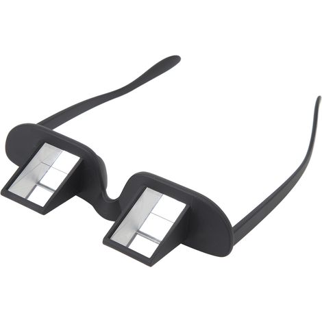 Lunettes de lecture à prisme horizontal à miroir horizontal, lunettes de lecture confortables à 90 degrés pour lire ou regarder la télévision en position allongée, noires (1/5)