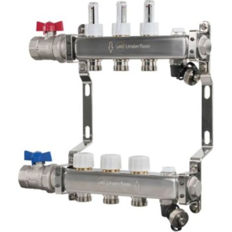 John Guest UFH Euroconus Manifold Bval 3 Port JGUFHMAN3E For Underfloor Heating