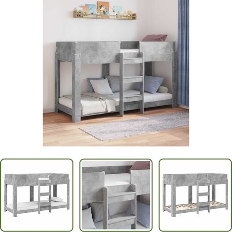Beton Grau - Etagenbett für Kinder Beton Grau 75 x 190 cm Holzwerkstoff (1/5)