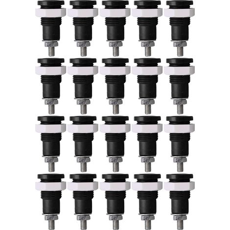 Lot 20 prises banane 4mm, bonne transmission, usage étendu, fabrication excellente, accessoires de connexion électrique, noir (1/5)