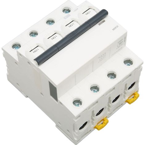Disjoncteur miniature PA66, boîtier ignifugé, disjoncteur automatique 4 pôles pour bâtiments commerciaux, 400 V CA, 10 A