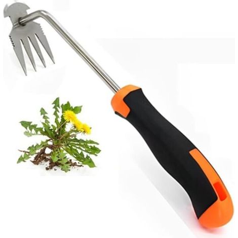 Arrache mauvaise herbes jardinage, outil de désherbage manuel, désherbage en acier inoxydable, désherbeur manuel, inoxydable extracteur de mauvaises herbes extérieur décoration pour jardin (1/5)