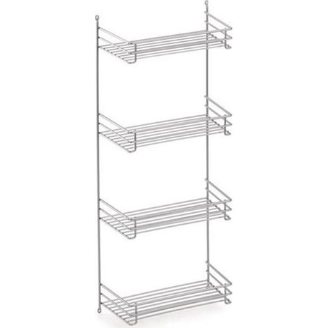 Besenschrank-Regal, silberfarben