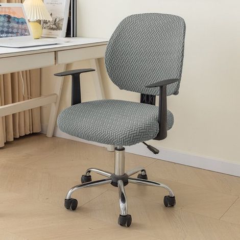 (Grau) 1 Set (Rückenlehnenbezug + Sitzbezug) Bürostuhlbezug, Computerstuhlbezug, abnehmbarer und waschbarer Schutzbezug (nur Stuhlbezug) (1/5)