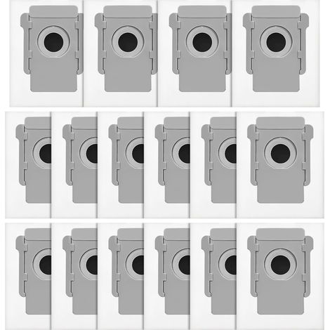 Packung mit 16 Staub- und Staubsaugerbeuteln, kompatibel mit Ersatzbeuteln für die Serien i7/i7 Plus/i3/i4/i6/i8/s9/E5/E6/E7, Ersatz-Staubbeutel-Set, große Staubsaugerbeutel (1/5)