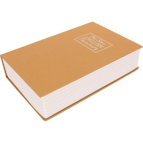 Büchersafe mit Edelstahl-Auskleidung, dekorativem ABS-Material, benutzerfreundlichem Design, Soft-Touch-Schutzgeldbox mit Schlüssel, braun (1/5)