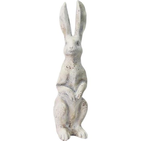 Rabbit Ornament - Resin - L14 x W10 x H40 cm - Cream