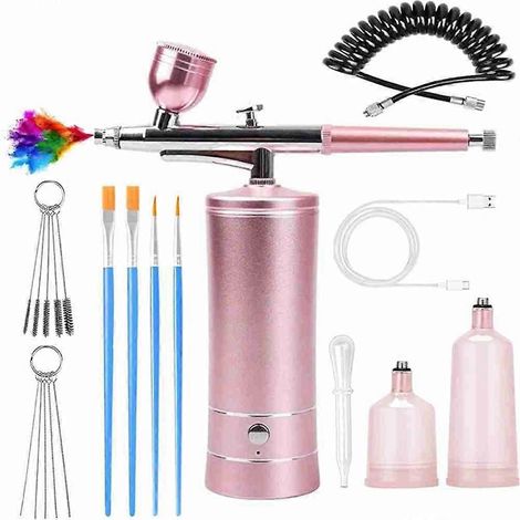 Aérographe pour ongleskit aérographe sans fil avec compresseur2 niveaux de pression36 psirechargeablepour nail art (1/5)