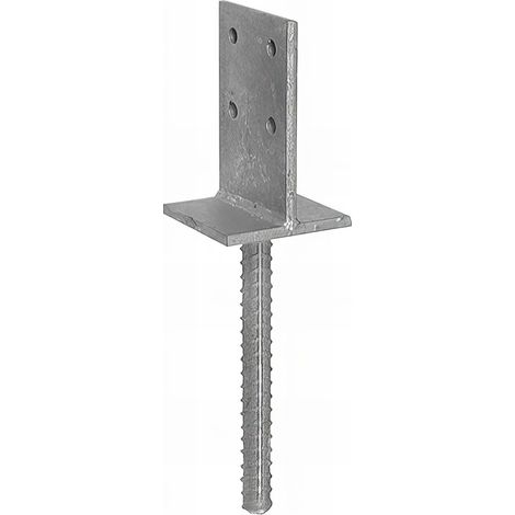 Pied de poteau en âme zingué à ancrer - 90 x 130 x 8 mm (1/5)