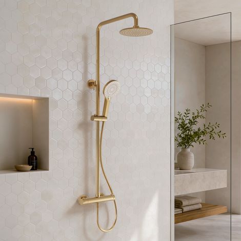 Colonne de douche dorée thermostatique Aurelia LOMAZOO