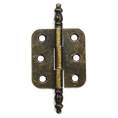 Set di 10 cerniere in metallo anticato, cerniere in ferro, design classico, per armadi, porte, cassettiere, 70 x 35 mm, bronzo (1/5)