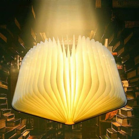 Lampe de lecture en bois Vergissim, lampe de lecture pliable 3 couleurs, lampe de lecture LED rechargeable en papier, idéale pour la décoration intérieure et les cadeaux d'anniversaire. (1/4)