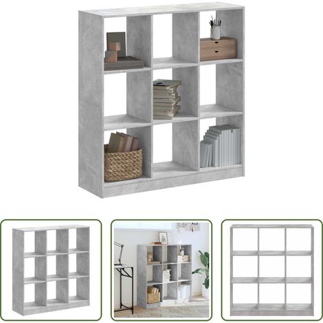 vidaXL Betonfarbe - Bücherregal Betongrau 102x32x108 cm Holzwerkstoff (1/5)