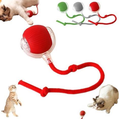 Pet Smart Rolling Ball Jouet De Balle électrique pour Chat Jouet Interactif pour Chat Balle De Chat pour Jeux Et Interactions (Rouge (1/4)