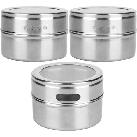 3pcs boîtes à épices magnétiques, pots à épices magnétiques contenants d'assaisonnement stockage d'épices pour réfrigérateur (1/5)