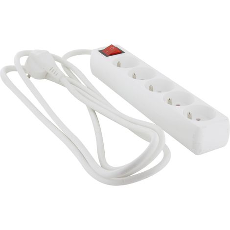 Multiprise 5 prises avec interrupteur - câble 3 m - Maxiburo (1/4)