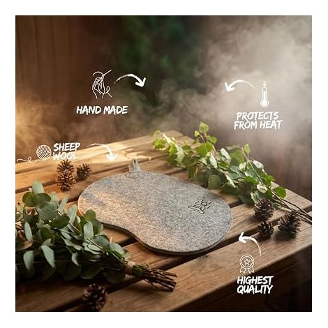 Wool Sauna Seat Cushion Grey Felt Insulated Mat for Bench, Chair or Floor Sauna Spa Accessory (1/4)