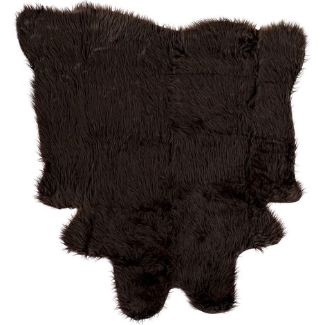 Tapis imitation peau de bête doux marron touffeté - Marron intense et chaleureux (1/3)