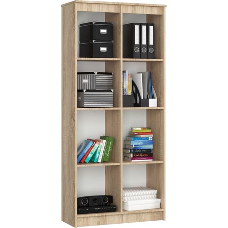Librería AKORD R80 Roble Sonoma 80 cm frente en color Roble Sonoma 4 estantes 80x35x180 cm (1/5)