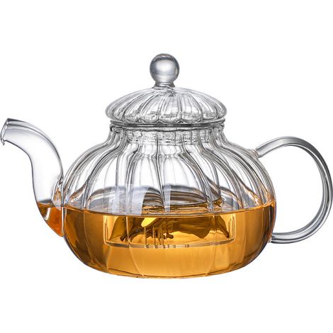 Théière En Verre Borosilicaté - Filtre Détachable - Convient Chauffage Direct Flamme Ou Plaque Vitrocéramique - 600 Ml