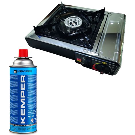 Pack INCASA Réchaud à gaz portable + KEMPER Cartouche de gaz (1/3)