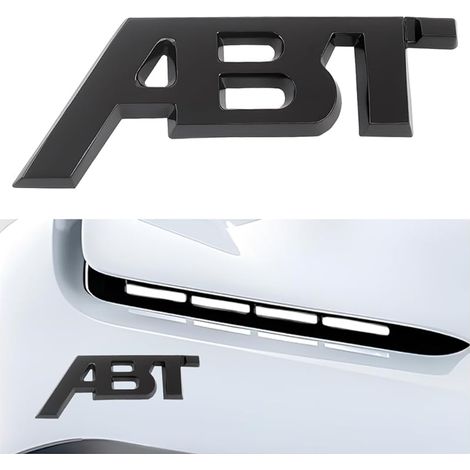 3D Autocollant ABT pour Voiture, Autocollant Voiture, Badge 3D en Métal for Coffre Arrière Voitures, Voiture ABT Badge Logo Sticker Métal Insigne D'autocollants Auto Accessoires(Noir) (1/5)