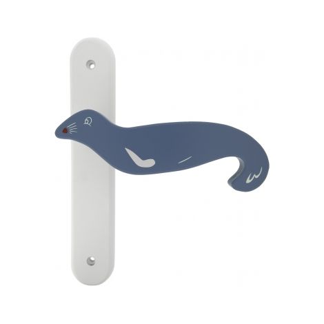 Ouvre&Déco – Poignée de porte intérieure droite OTARIE – Bois bleu – Entraxe 195 mm – Sans trou de serrure – Pour chambres d'enfants